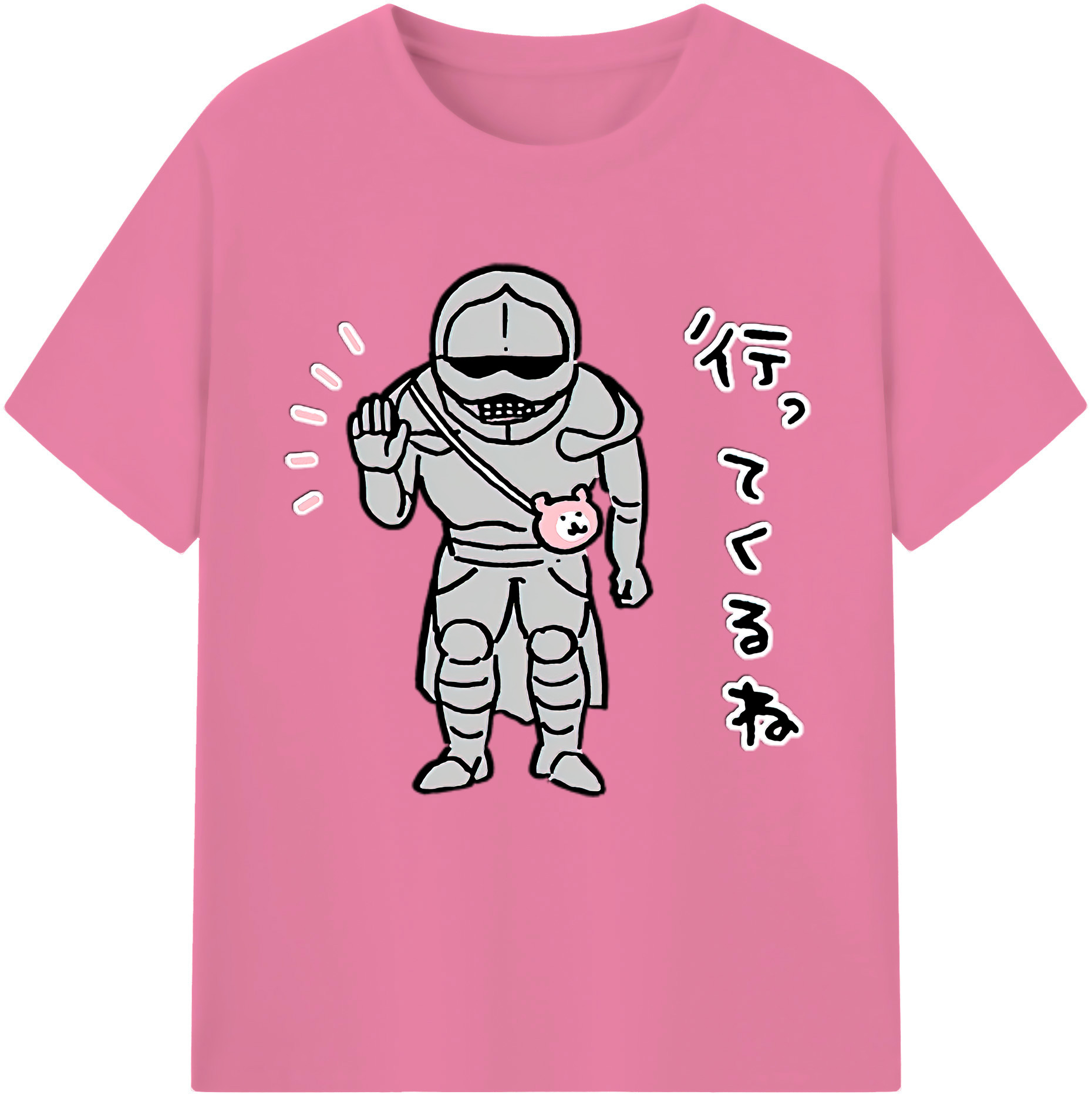 （画像用） ちいかわ 労働の鎧さん Chii-kawa Mr. Armor of Labor 綿100％半袖Tシャツ（フロントプリント）